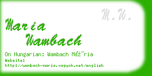 maria wambach business card